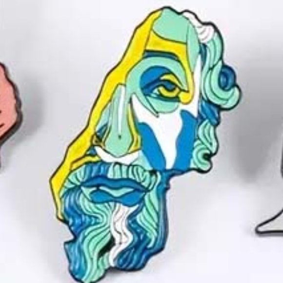 IS IT DA VINCI? FRAGMENTED FACE BACKPACK PINTACK 52 - Picture 2 of 2